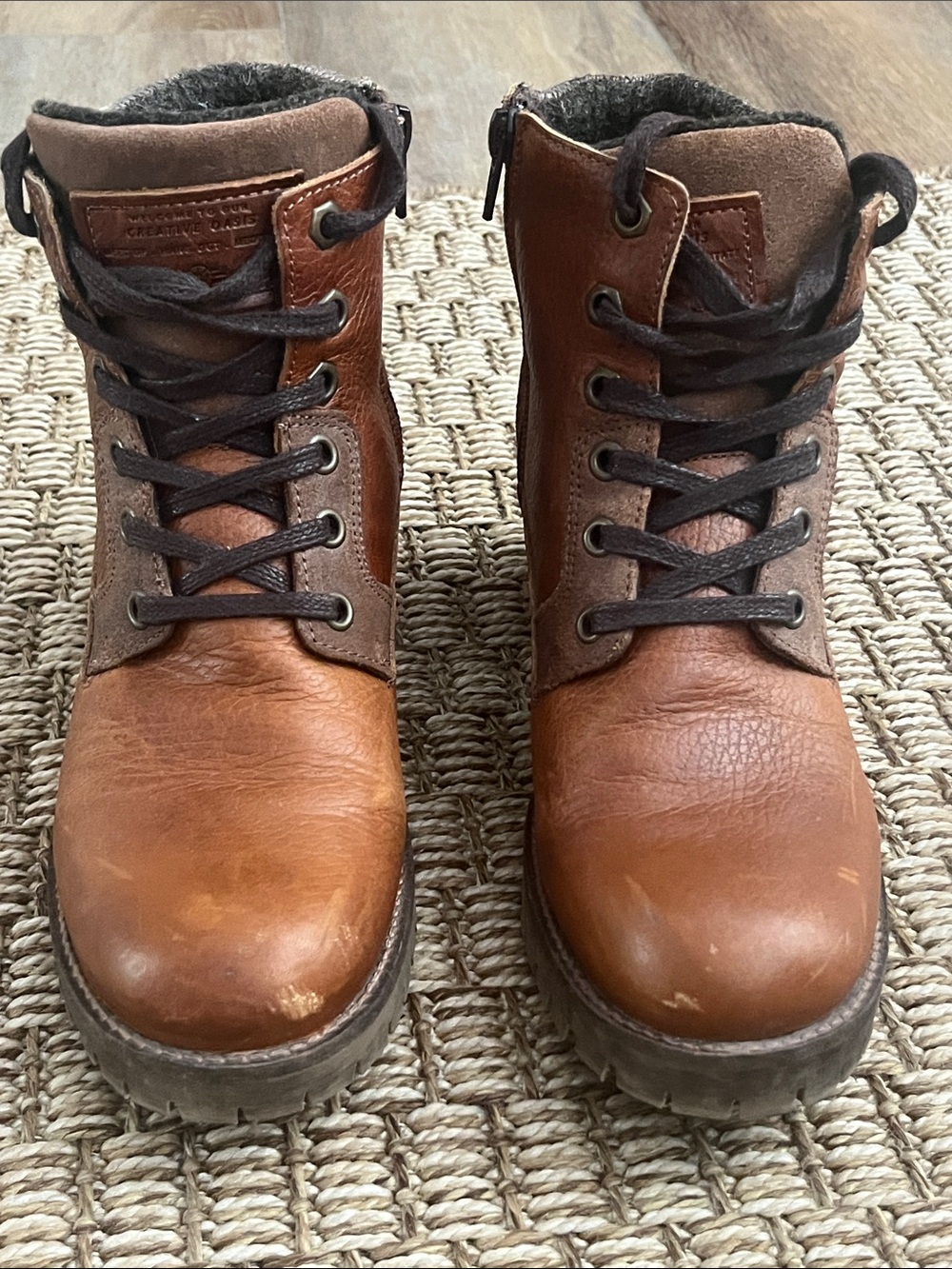 Women’s Brown Leather Lace-Up Ankle Boots